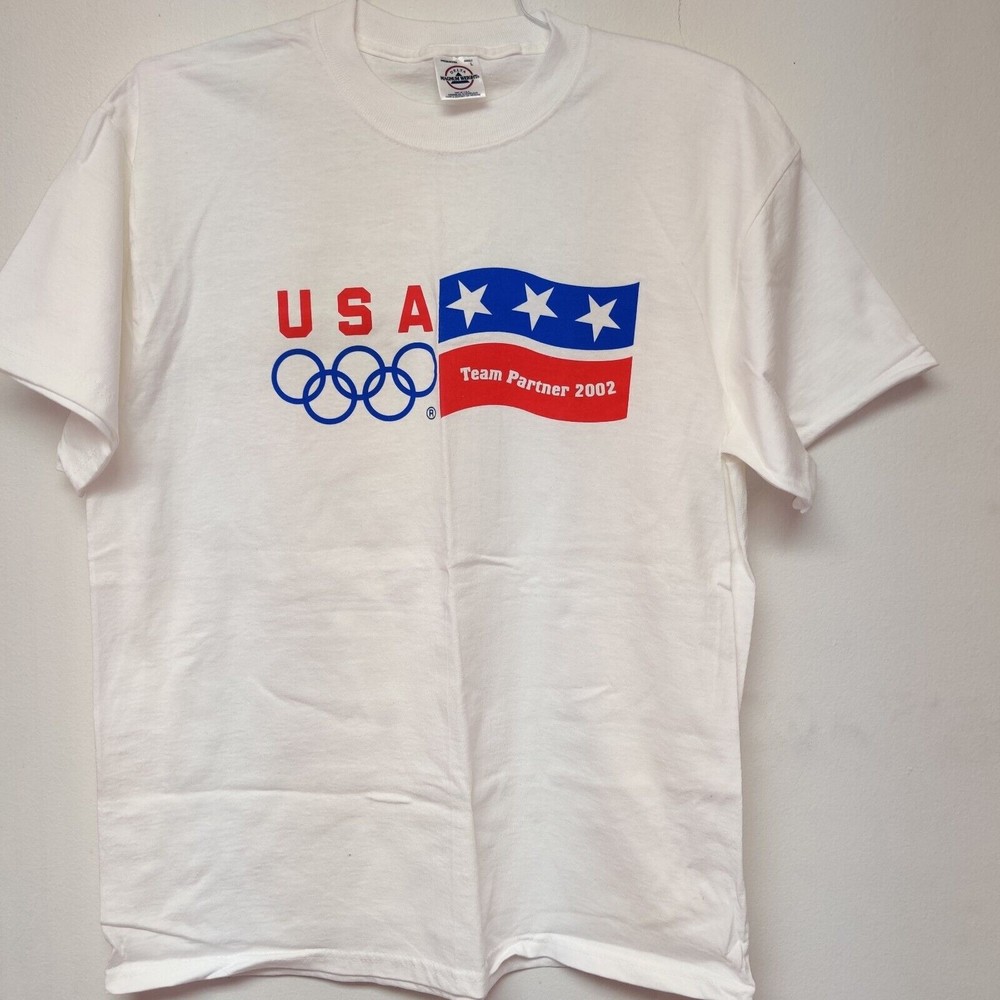Vintage USA Olympics T Shirt Mens Large Team Partner 2002 Olympic Winter Games